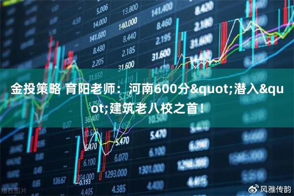 金投策略 育阳老师：河南600分"潜入"建筑老八校之首！