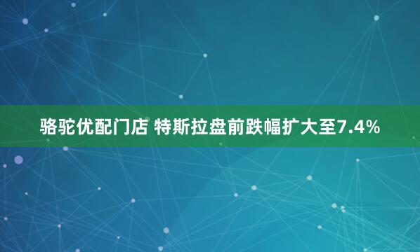 骆驼优配门店 特斯拉盘前跌幅扩大至7.4%