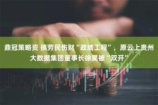 鼎冠策略资 搞劳民伤财“政绩工程”，原云上贵州大数据集团董事长徐昊被“双开”