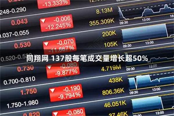 同翔网 137股每笔成交量增长超50%