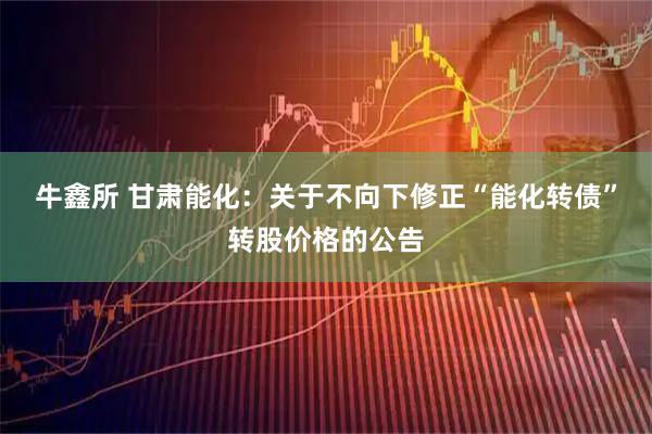 牛鑫所 甘肃能化：关于不向下修正“能化转债”转股价格的公告